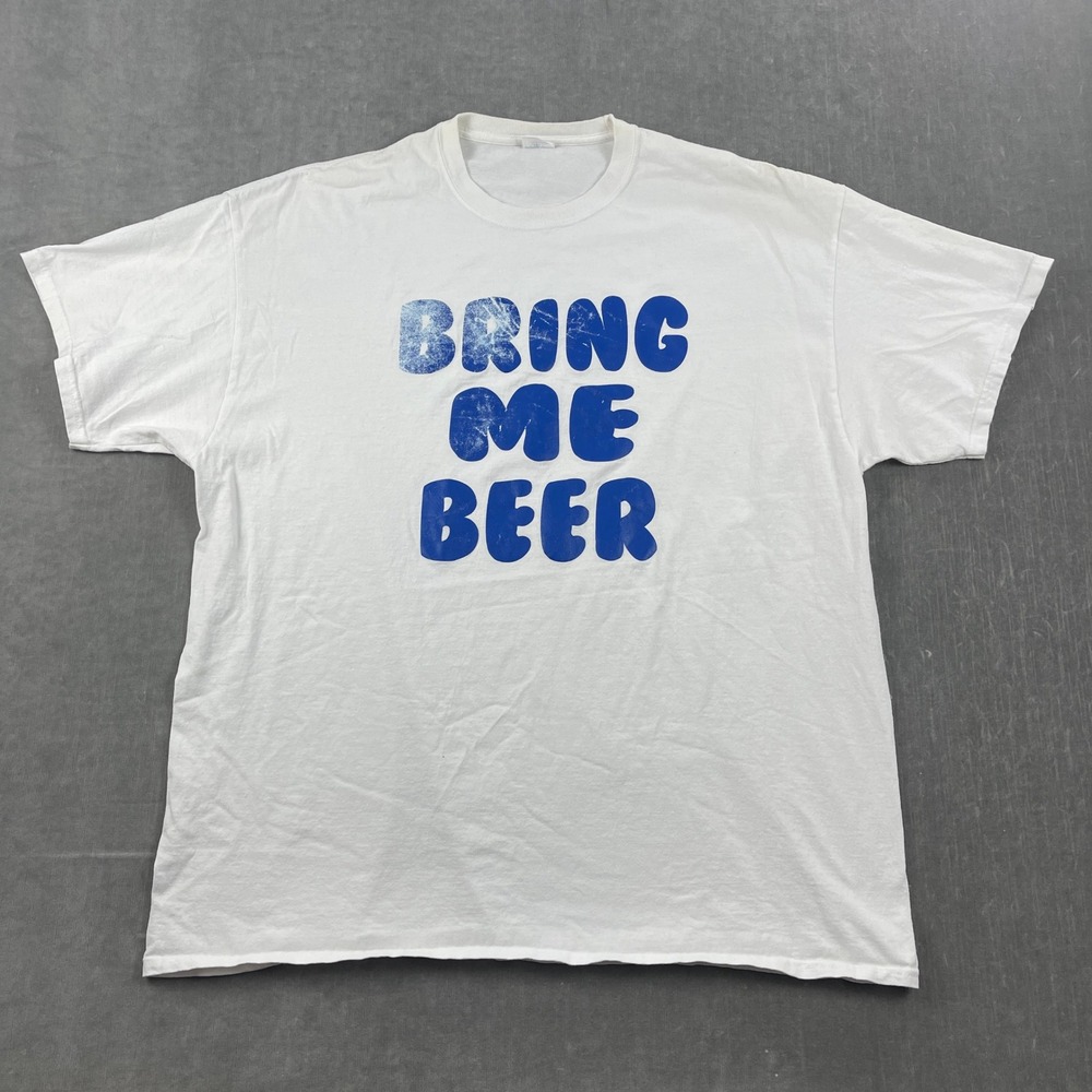 Bring Me Beer Coors Light Port & Company Mens X-Large White T-Shirt Graphic Tee‎